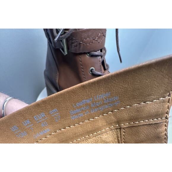 NWOB Lace Up Y2K Combat Booties Women’s Sz 10 Buttery Soft Leather Western Boho - Picture 7 of 16